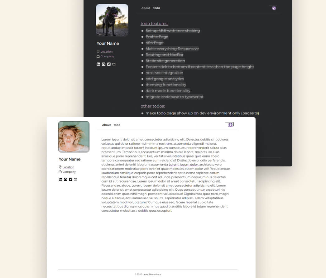 A mockup of a project