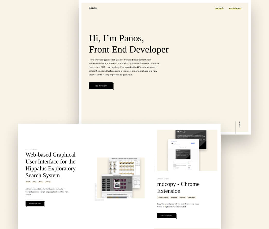 A mockup of a project